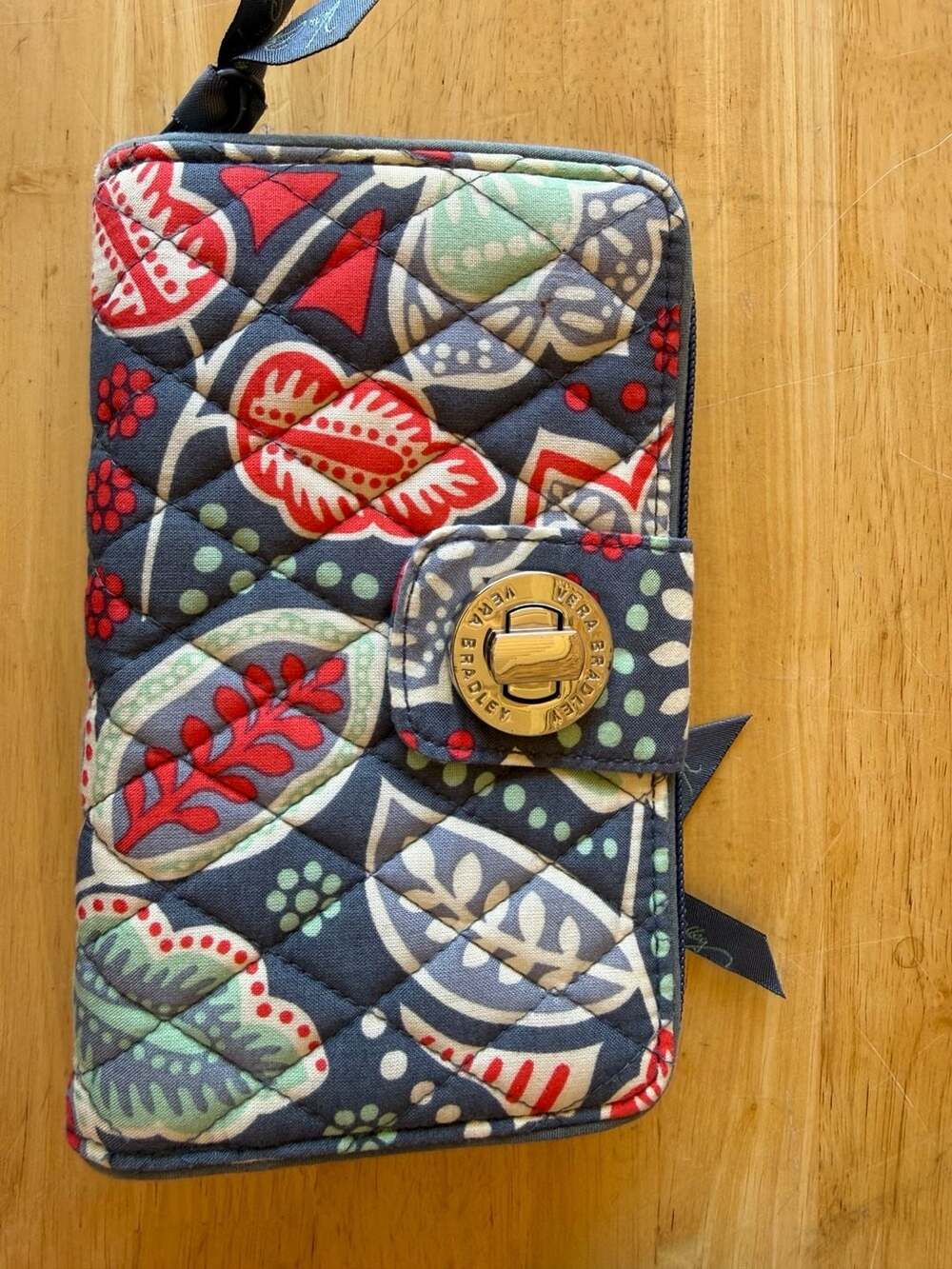 Vera Bradley Nomadic Floral Quilted Turn Lock Wallet